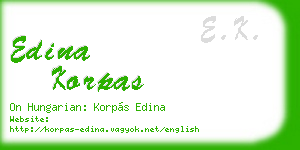 edina korpas business card